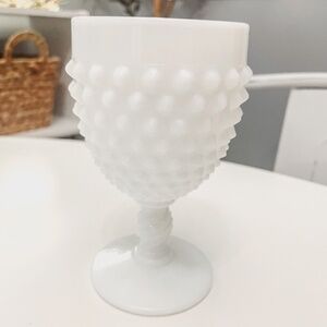 Vintage Fenton Hobnail Milk Glass Wine Glass Set of 6